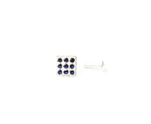 Load image into Gallery viewer, Square Zircon Screw sterling Silver nosepin
