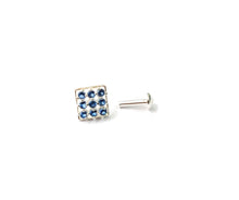 Load image into Gallery viewer, Square Zircon Screw sterling Silver nosepin
