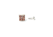 Load image into Gallery viewer, Square Zircon Screw sterling Silver nosepin
