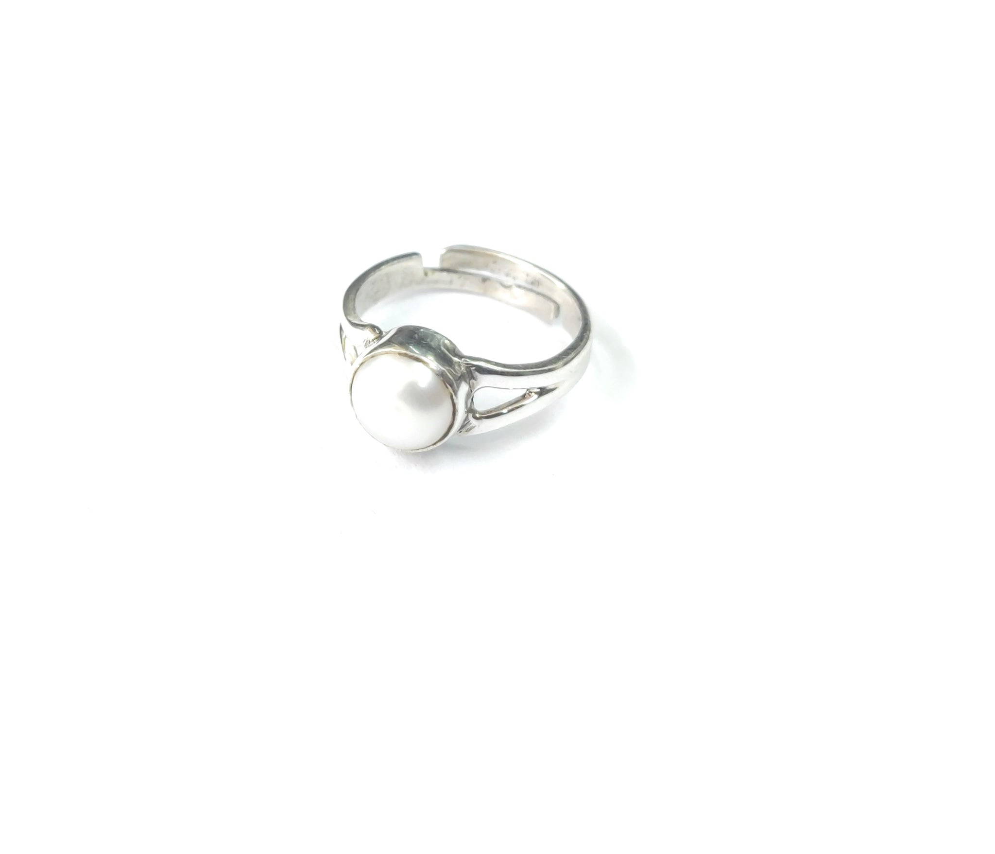 Natural Pearl Moti Ring White Metal Ring – A4478 - Srihari Puja Store