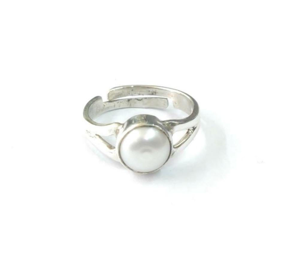 White Pearl Sterling Silver Finger Rings