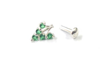 Load image into Gallery viewer, Triangular Zircon Screw sterling Silver nosepin
