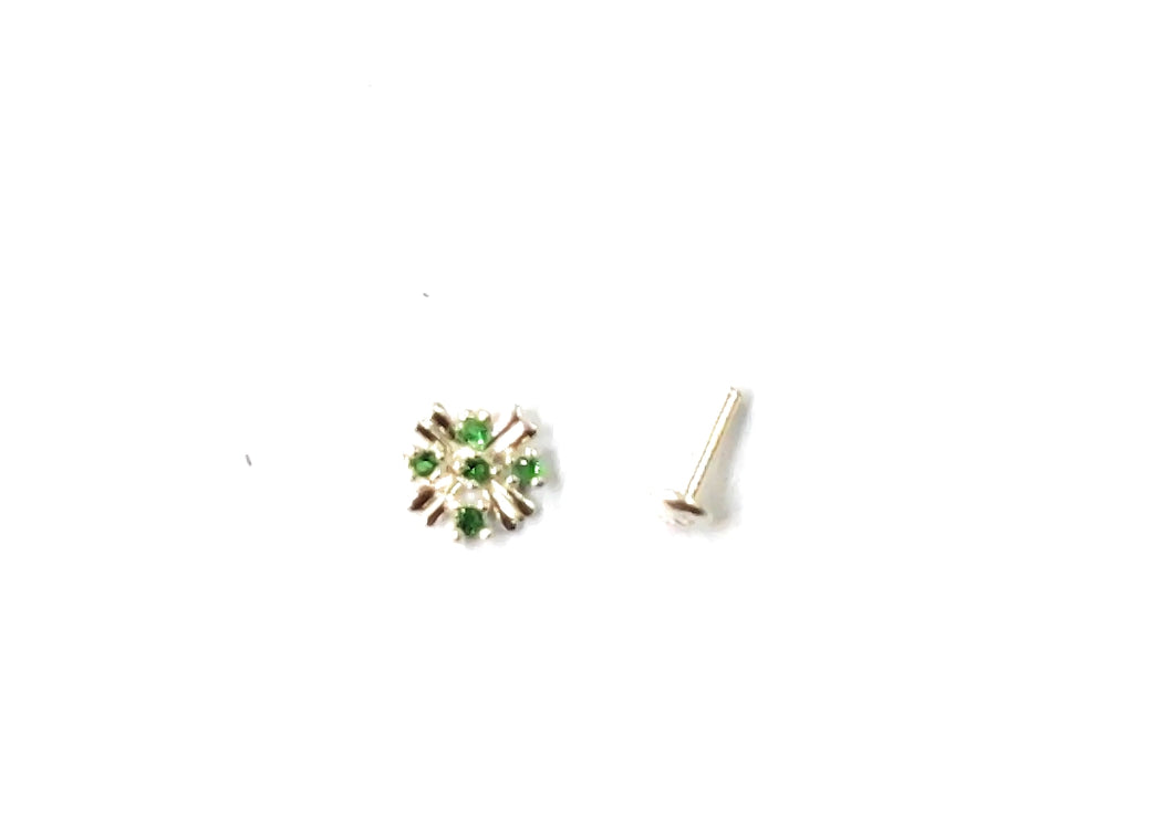 Zircon Screw sterling Silver nosepin