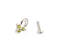 Load image into Gallery viewer, Zircon Screw sterling Silver nosepin
