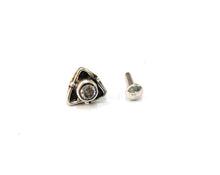 Load image into Gallery viewer, 6mm Triangle Stone Screw sterling Silver nosepin
