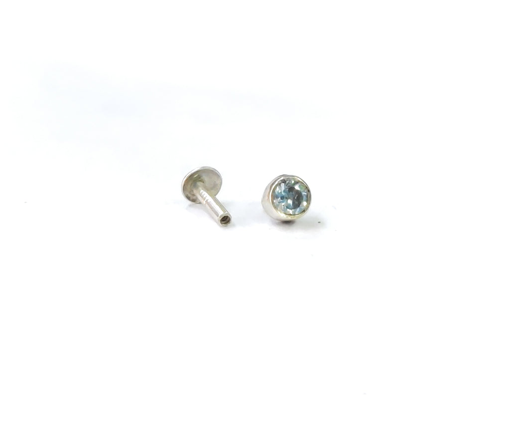 Plain Stone Screw sterling Silver nosepin