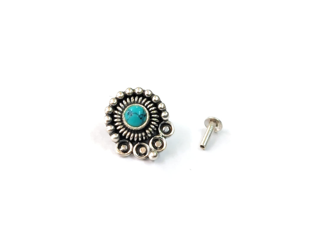 Handmads  Screw sterling Silver nosepin
