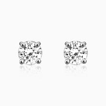 Load image into Gallery viewer, Unisex Diamond Cut Zircon Sterling Silver 92.5 Ear Studs. ANARO FASHIONS
