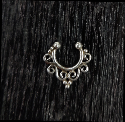 Without Pierced Septum ring sterling Silver 92.5 ANARO FASHIONS