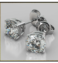 Load image into Gallery viewer, Unisex Diamond Cut Zircon Sterling Silver 92.5 Ear Studs. ANARO FASHIONS
