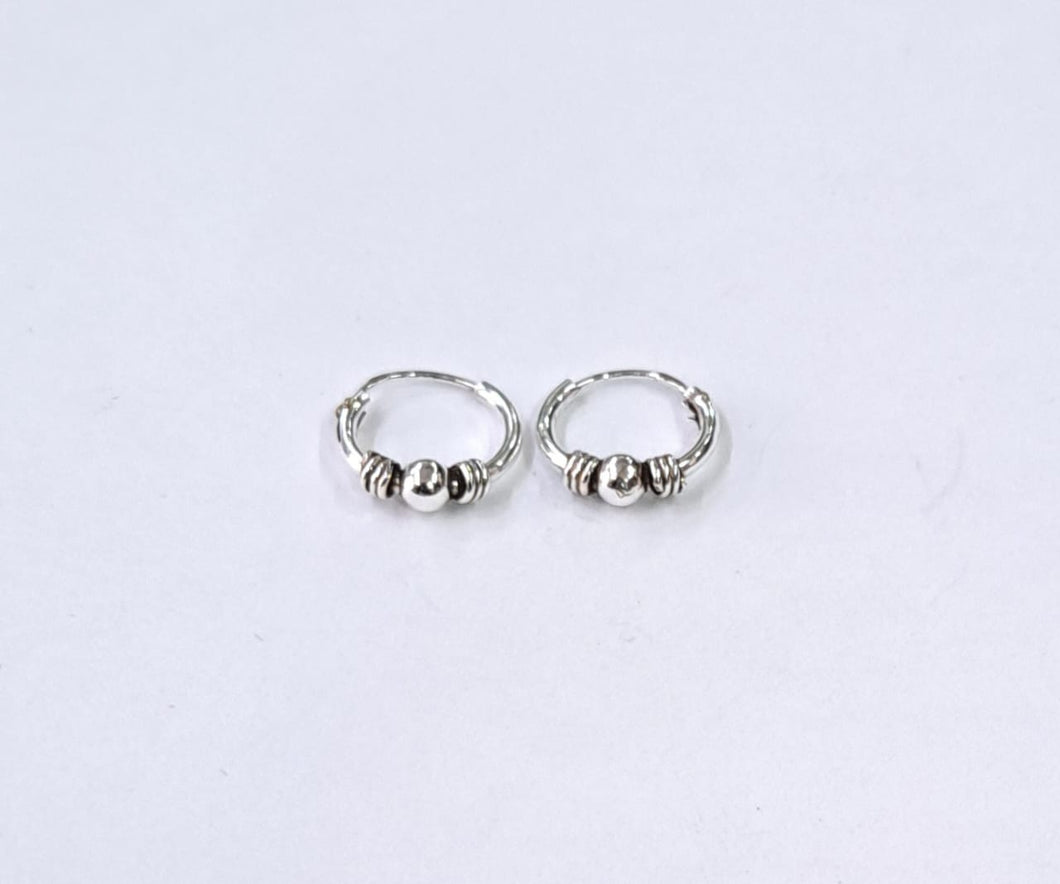 10 mm Sterling Silver 92.5 Bali for ears.