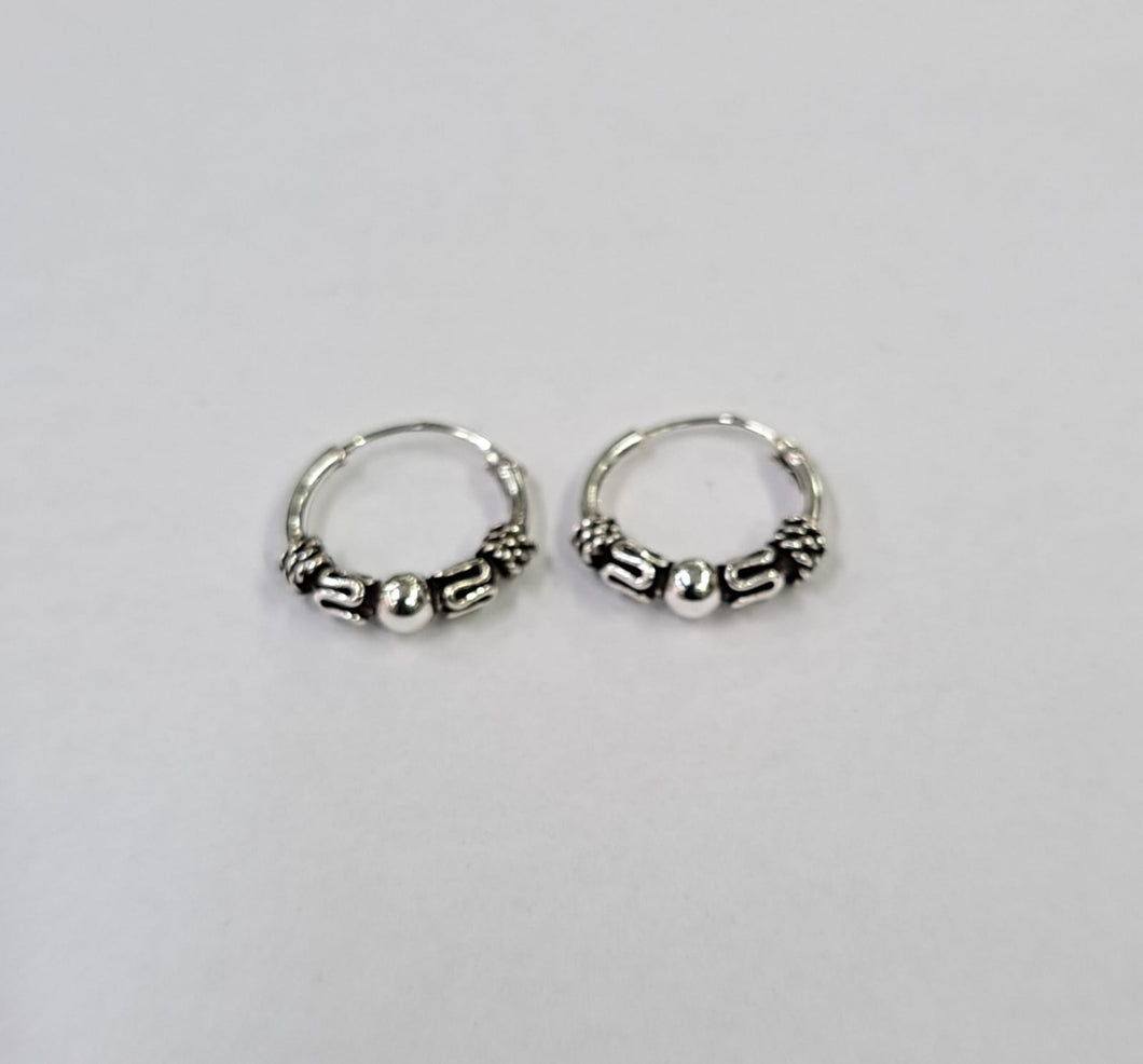 12 mm  Sterling Silver 92.5 Bali for ears.