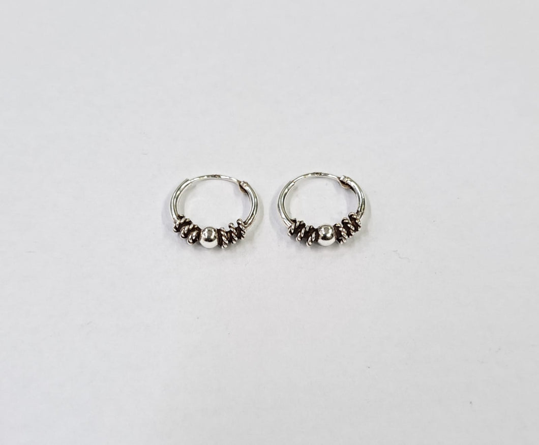 12 mm  Sterling Silver 92.5 Bali for ears.