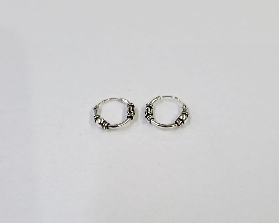 12 mm  Sterling Silver 92.5 Bali for ears.