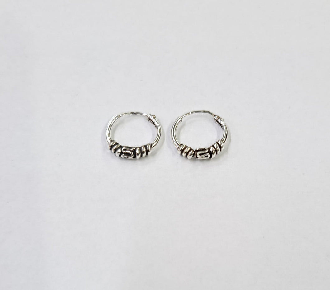 12 mm  Sterling Silver 92.5 Bali for ears.