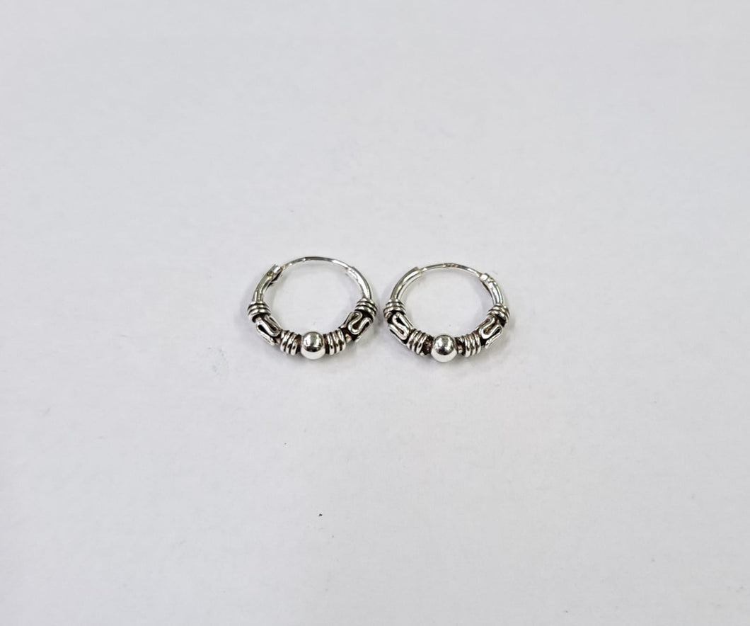 12 mm  Sterling Silver 92.5 Bali for ears.