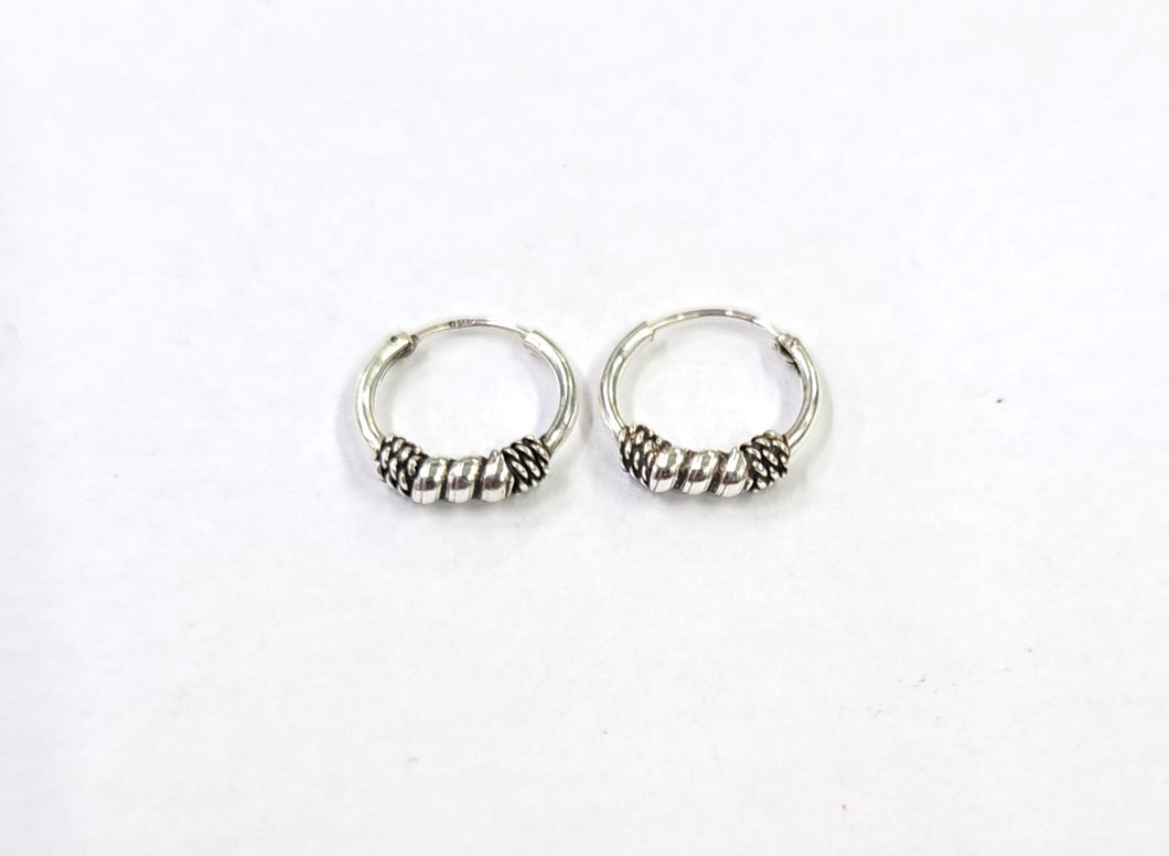 12 mm  Sterling Silver 92.5 Bali for ears.