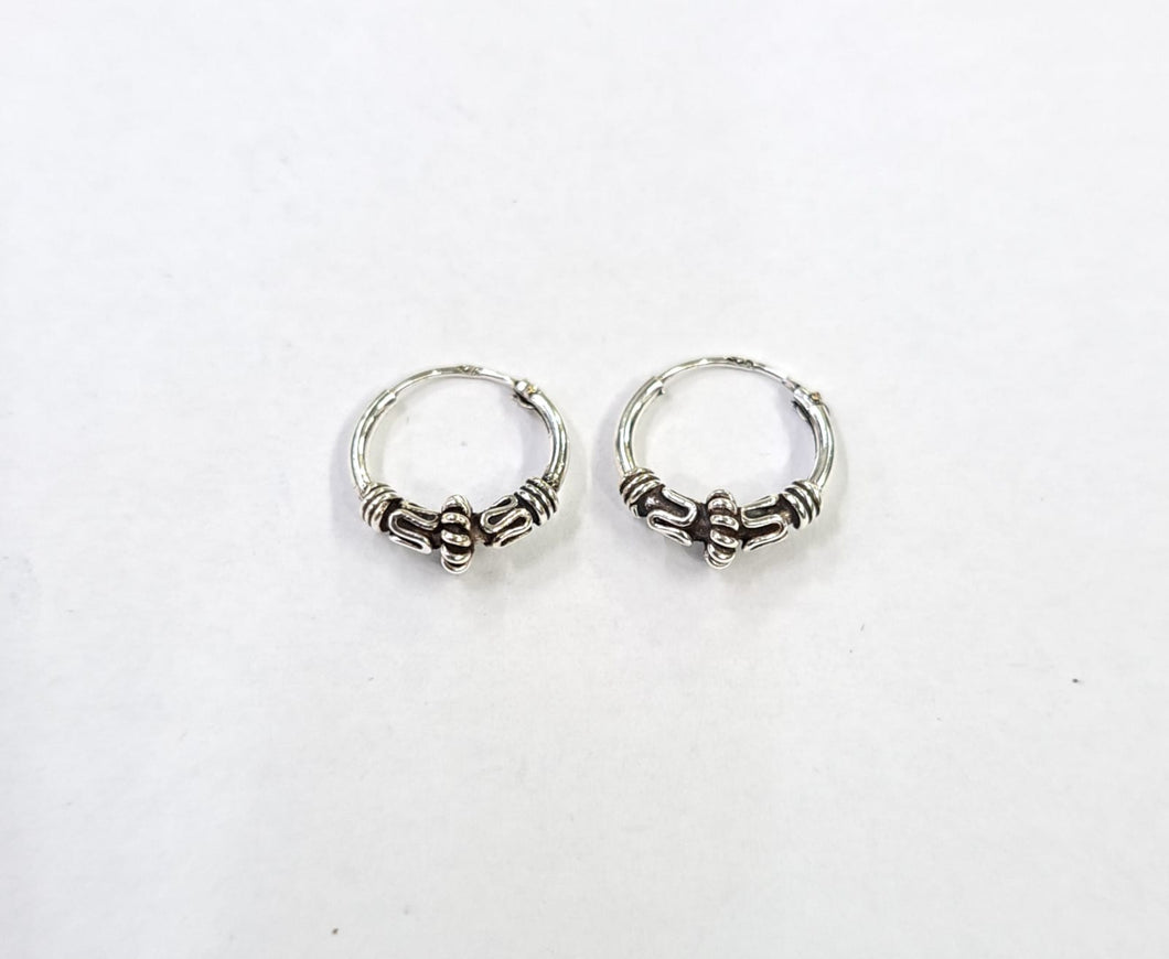 12 mm  Sterling Silver 92.5 Bali for ears.