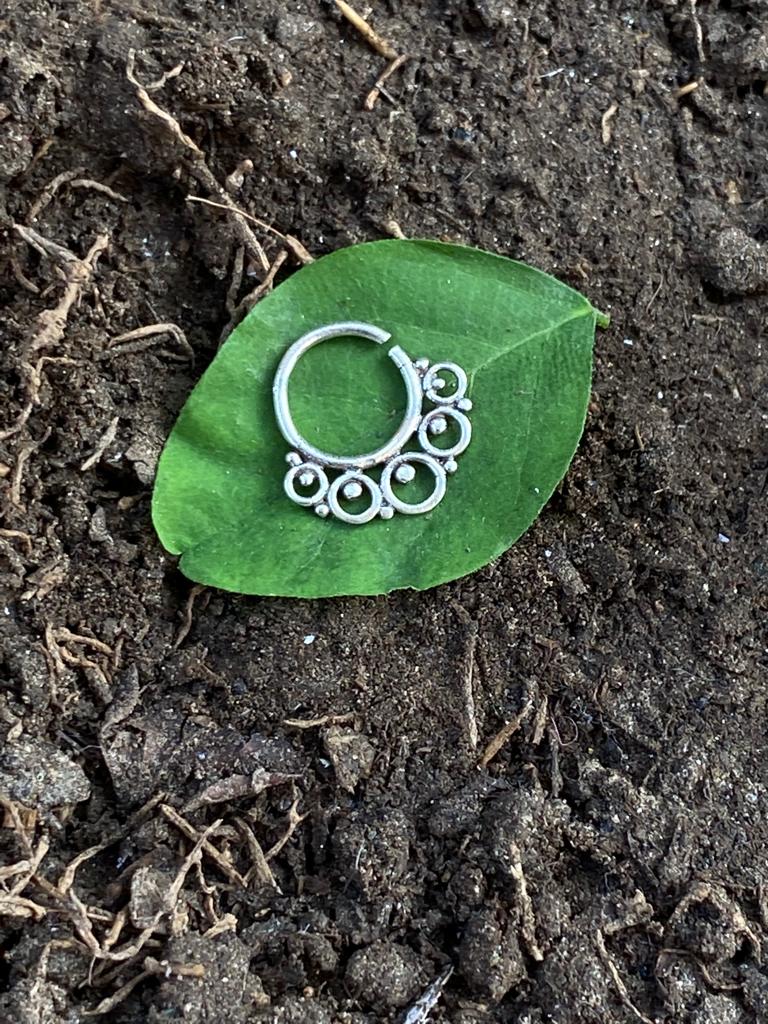 Pierced Septum ring sterling Silver 92.5