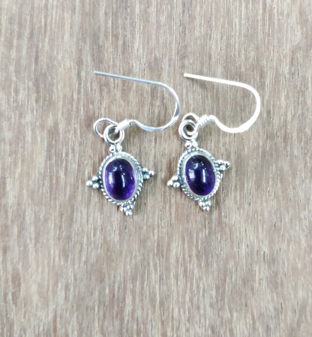 Amethyst Purple Sterling Silver 92.5 Earing ANARO FASHIONS