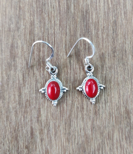 Red Sterling Silver 92.5 Earing ANARO FASHIONS