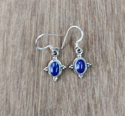 Dark Blue Sterling Silver 92.5 Earing ANARO FASHIONS