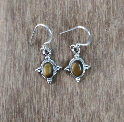 Tigers eye Sterling Silver 92.5 Earing ANARO FASHIONS