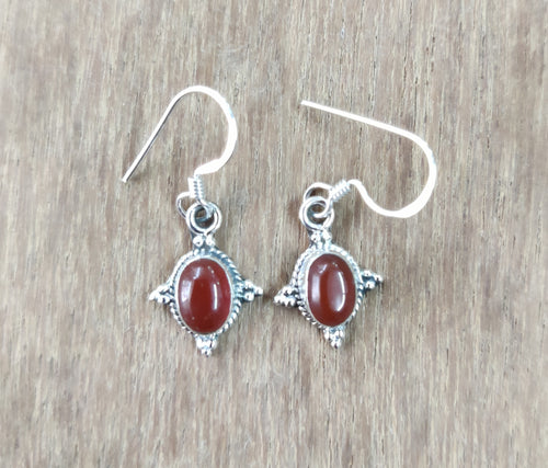 Red Onyx Sterling Silver 92.5 Earing ANARO FASHIONS