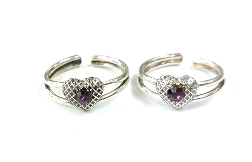 Purple Sterling Silver 92.5 Toe Ring for girl/women ANARO FASHIONS
