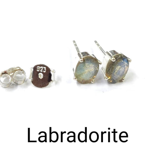 Labradorite Stone Sterling Silver 92.5 Studs ANARO FASHIONS