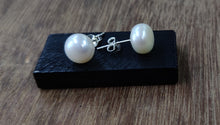 Load image into Gallery viewer, 10mm Fresh Water Pearl Sterling Silver 92.5 Studs ANARO FASHIONS
