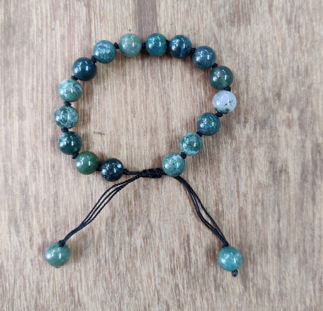 Unisex Moss Agate Stone Adjustable Bracelet ANARO FASHIONS