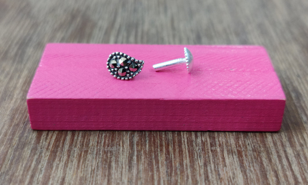 Mercasite Screw sterling Silver nosepin