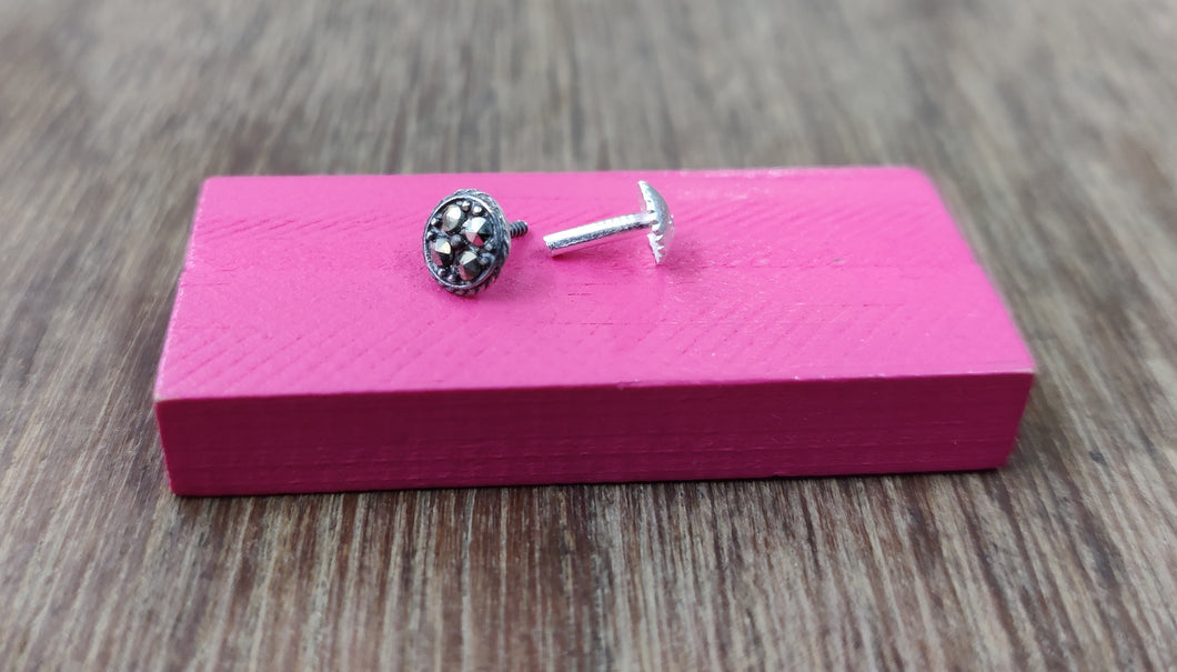 Mercasite Screw sterling Silver nosepin