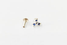 Load image into Gallery viewer, Zircon Screw sterling Silver nosepin
