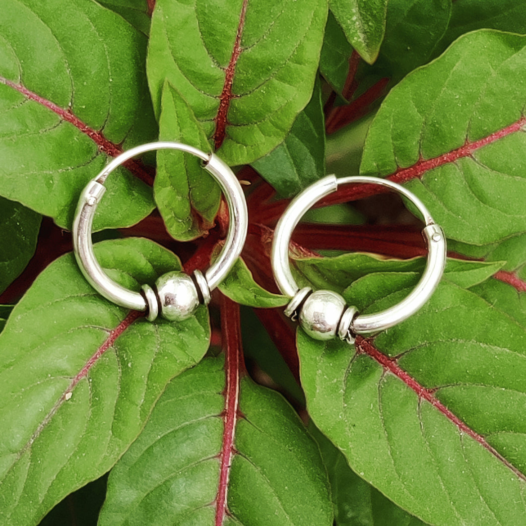 14 mm  Sterling Silver 92.5 Bali for ears.