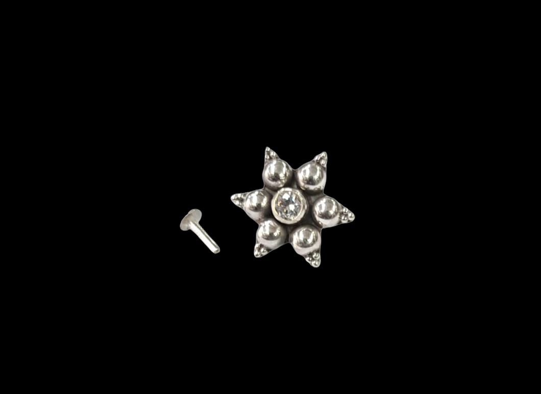 Star 16 mm Screw sterling Silver nosepin