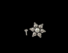 Load image into Gallery viewer, Star 16 mm Screw sterling Silver nosepin
