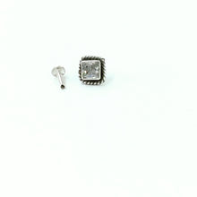 Load image into Gallery viewer, Handmade 6mm square Screw sterling Silver nosepin
