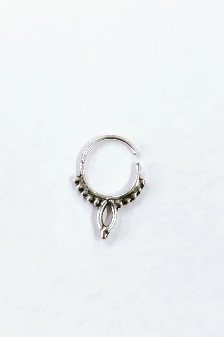 Pierced Septum ring sterling Silver 92.5