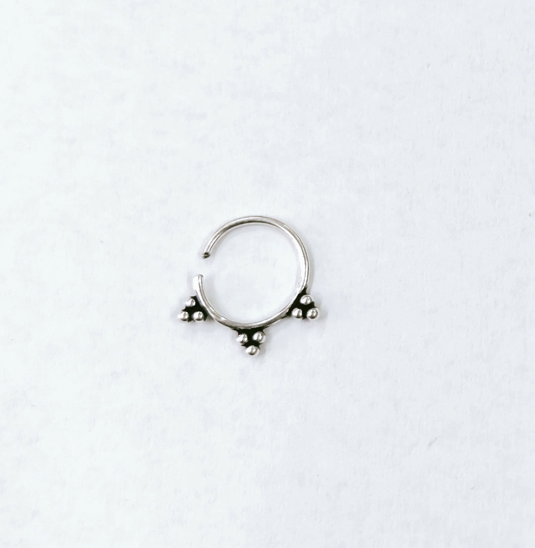 Pierced Septum ring sterling Silver 92.5