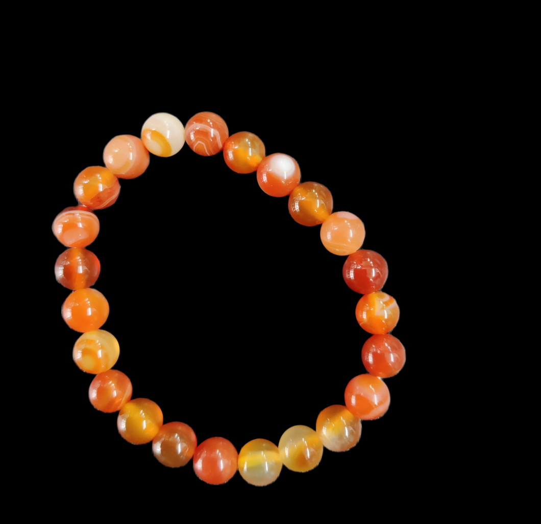 Red Onyx Unisex Stone Bracelet