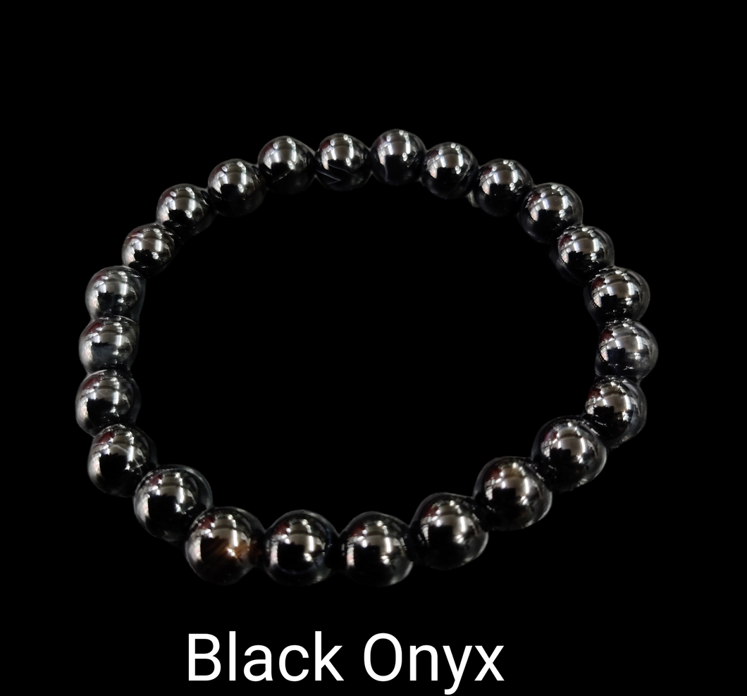 Black Onyx Unisex Stone Bracelet