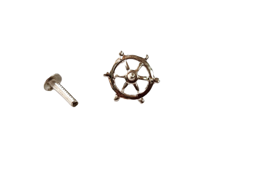 Ships Wheel Screw sterling Silver 92.5 nosepin