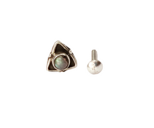 Load image into Gallery viewer, 6mm Triangle Stone Screw sterling Silver nosepin
