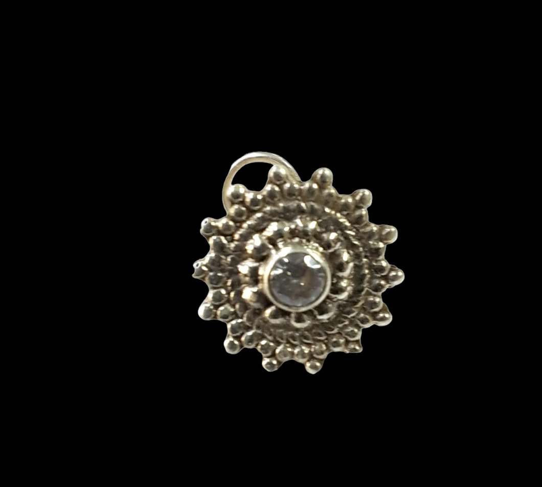 Handmade 12mm Anarkali Sterling silver 92.5 wire nosepin