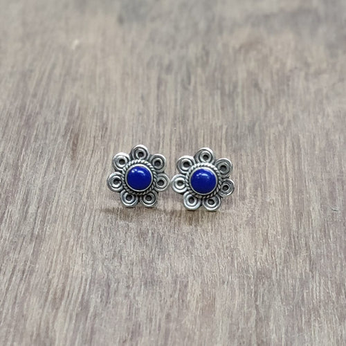 15mm Sterling Silver Blue Studs 92.5 ANARO FASHIONS